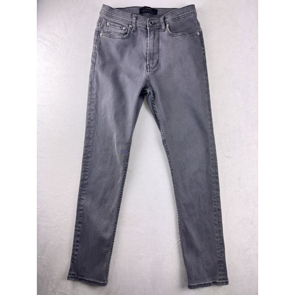Zara Women’s Washed Gray Slim Straight Jeans Size 30 Denim 5 Pocket EUC